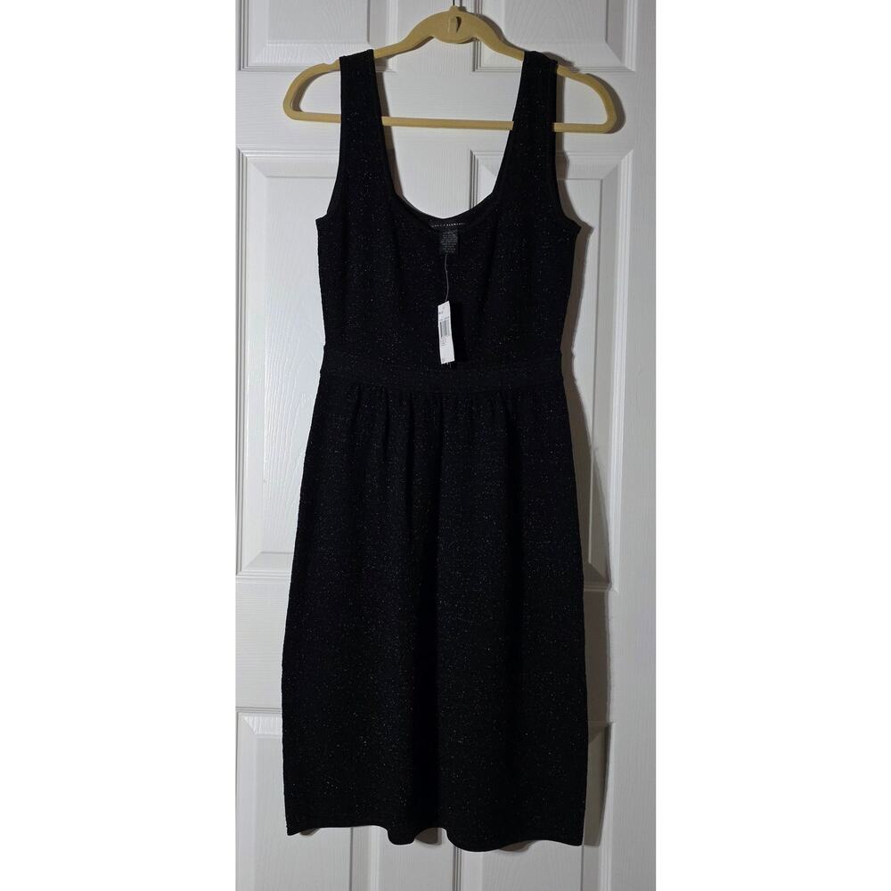 Grace Elements Black Sparkle Square Neckline Stretch Dress SM